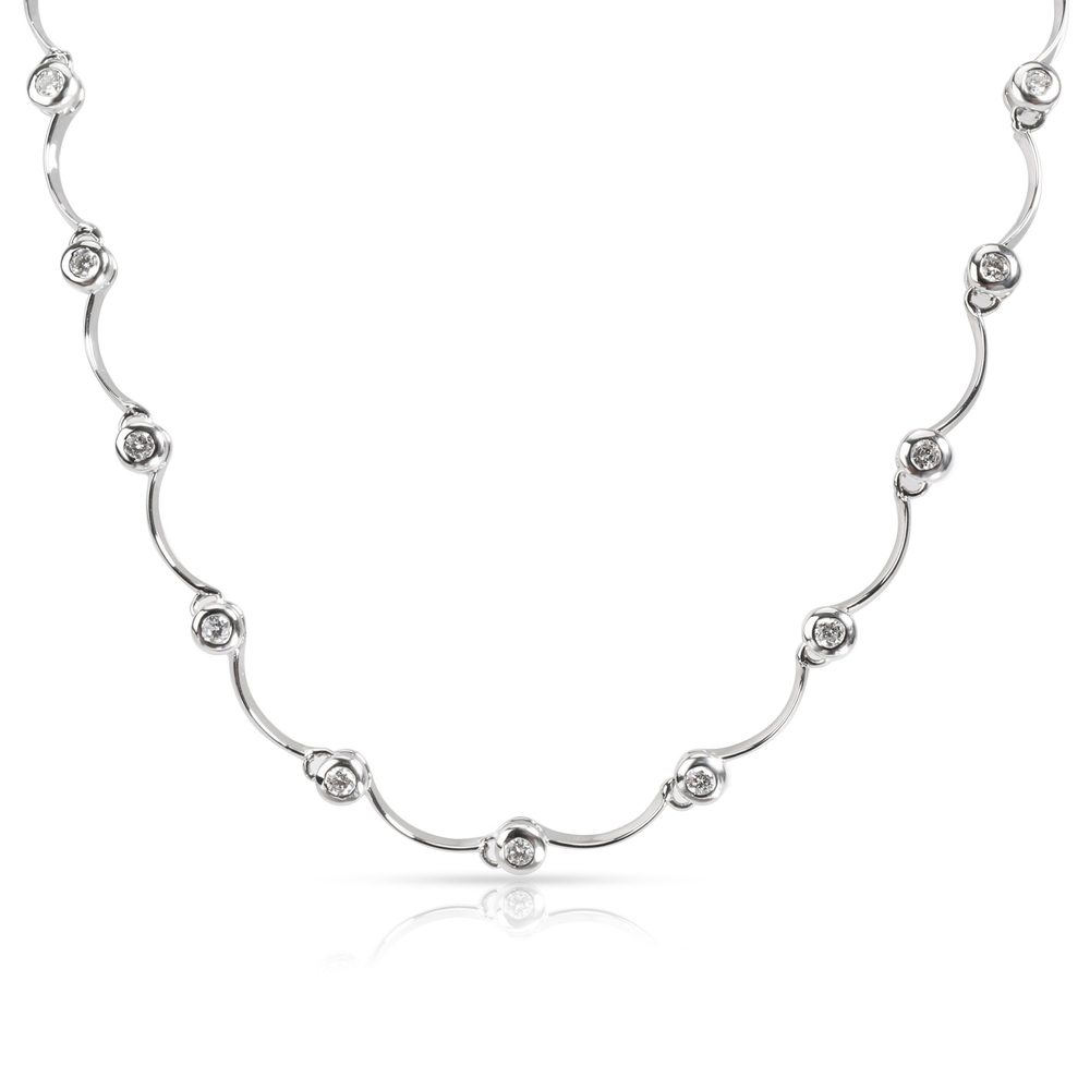 Bezel Set Diamond Necklace In 18k White Gold 045 Ctw